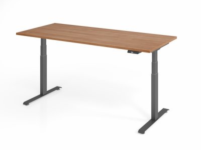 Schreibtisch 180x80 cm BaseLite elektrisch höhenverstellbar Nussbaum Grafit