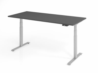 Schreibtisch 180x80 cm BaseLite elektrisch höhenverstellbar Grafit Silber