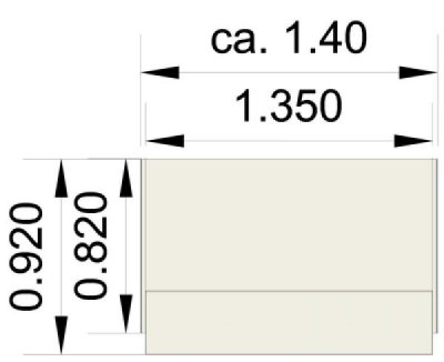 Empfangstheke Weiss/Anthrazit 140 cm Stellfläche