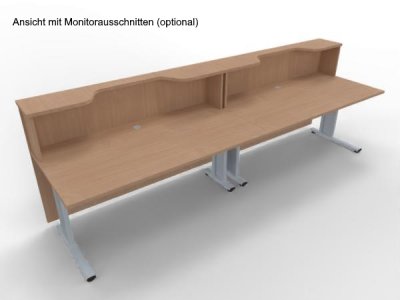 Empfangstheke Solid 320 cm mit Monitorausschnitten