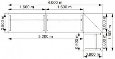 Empfanstheke Solid 400 x 160 cm Maße