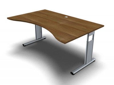 Schreibtisch Mega Ergo 160 cm Nussbaum