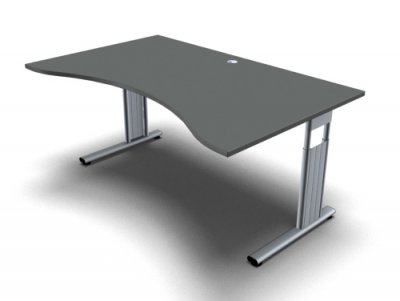 Schreibtisch Mega Ergo 160 cm Onyx-Grau