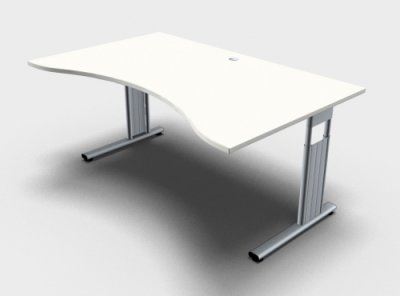 Schreibtisch Mega Ergo 160 cm Weiss