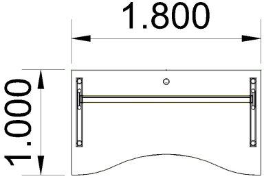 Schreibtisch Mega Ergo 180 cm Maße