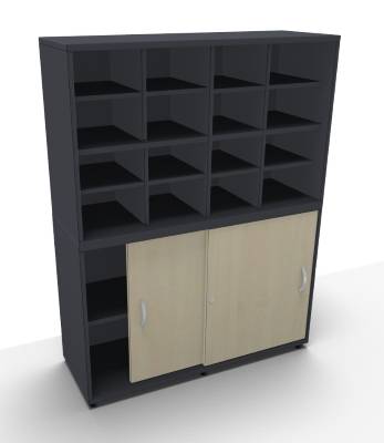 Fächerschrank TEN 120 cm onyxgrau Ahorn