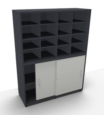 Fächerschrank TEN 120 cm onyxgrau Weiss