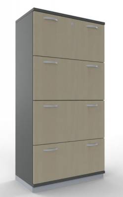 Registraturschrank TEN 4 Ordnerhöhen, 80 cm breit mit Metallsockel