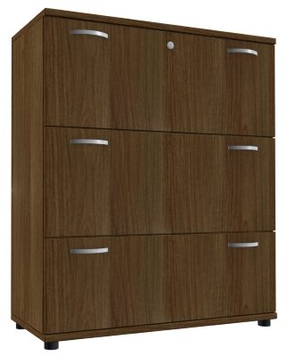 Registraturschrank TEN 3 Ordnerhöhen, 100 cm breit Nussbaum