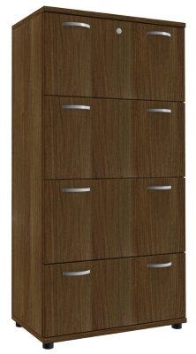 Registraturschrank TEN 4 Ordnerhöhen, 80 cm breit Nussbaum