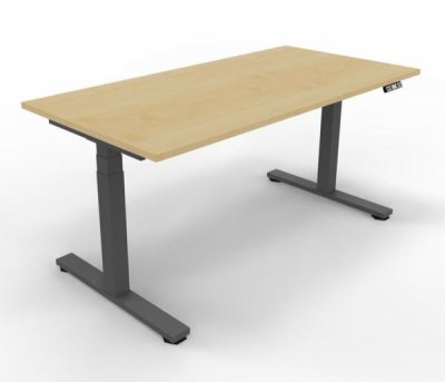 Höhenverstellbarer Schreibtisch DSM 160 cm Ahorn-Grafit