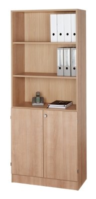 Aktenschrank Kombischrank Klassik 5 Ordnerhöhen 80 cm breit Nussbaum