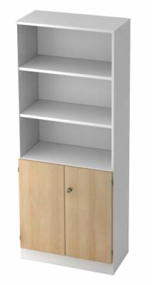 Aktenschrank 5 OH Front 2 OH weiss/eiche