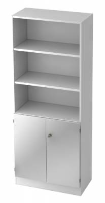 Aktenschrank 5 OH Front 2 OH weiss/silber