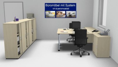 Komplettbüro G7 Anlauftheke Ahorn