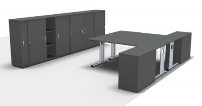 Komplettbüro G7 Anlauftheke Onyx