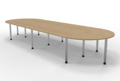 Konferenztisch 480x160 cm gerundet für 14 bis 16 Personen Ahorn