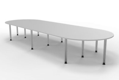 Konferenztisch 480x160 cm gerundet für 14 bis 16 Personen Weiss