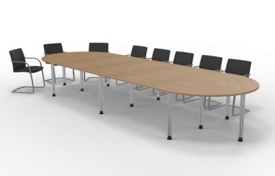 Konferenztisch 480x160 cm gerundet für 14 bis 16 Personen