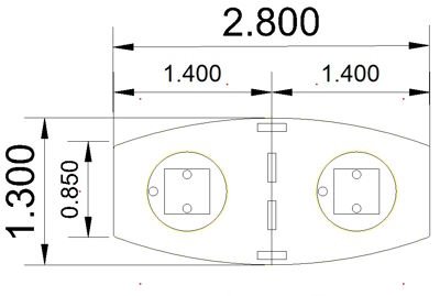 Konferenztisch Multi 280x130cm Stellfläche