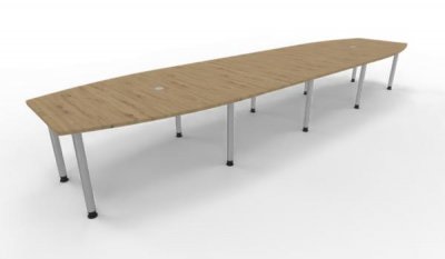 Konferenztisch Multi 520x130 cm Asteiche-Silber