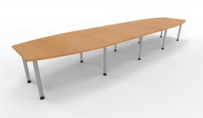 Konferenztisch Multi 520x130 cm Buche-Silber