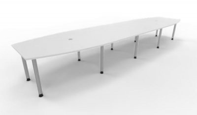 Konferenztisch Multi 520x130 cm Weiß-Silber