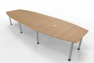 Konferenztisch Multi 400x130 cm Eiche-Silber