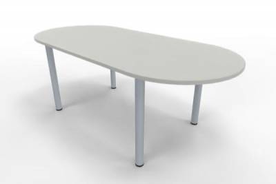 Konferenztisch Mega 200x90 cm oval Weiss