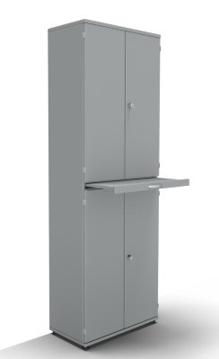 Modulschrank TEN 6 OH 80 cm breit mit Auszugsplatte Lichtgrau