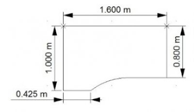 PC-Schreibtisch ONE 160 cm links Maße