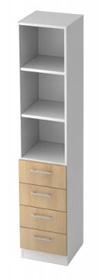 Schubladenschrank Multi Weiss/Eiche