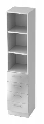 Schubladenschrank Multi Weiss/Silber