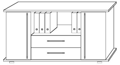 Sideboard Multi mit Schubladen Zeichnung