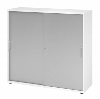 Schiebetürenschrank Multi 3 OH Weiss/Silber