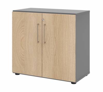 Schrank VH9 2 OH 80 breit Grafit-Eiche