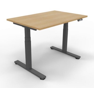 Höhenverstellbarer Schreibtisch DSM 120 cm Eiche-Grafit