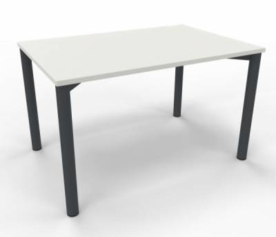 Schreibtisch Mega 120 cm Gestell anthrazit Weiss