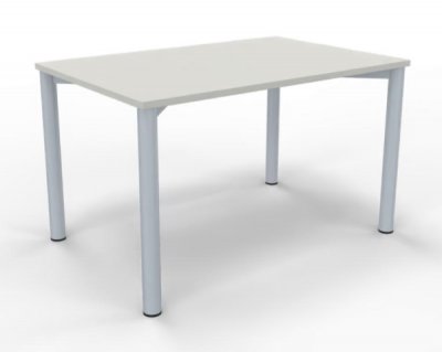 Schreibtisch 120 cm Gestell silber Weiss