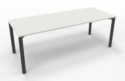 Schreibtisch 200 cm Gestell anthrazit Weiss