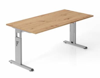 Schreibtisch Offenbach 160 cm Silber Asteiche