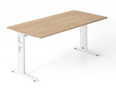 Schreibtisch Offenbach 160 cm Weiss Eiche