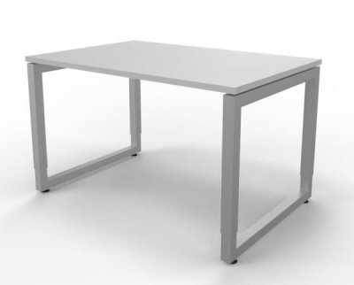 Schreibtisch Riesa 120x80 cm Gestell Silber Weiss