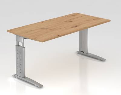 Schreibtisch Unna 160 cm Silber Asteiche