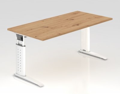 Schreibtisch Unna 160 cm Weiss Asteiche