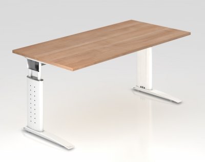 Schreibtisch Unna 160 cm Weiss Nussbaum