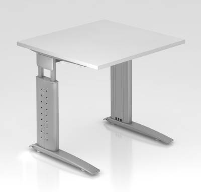 Schreibtisch Unna 80 cm Silber Weiss