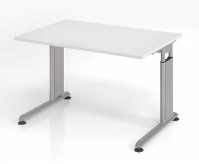 Schreibtisch Zell 120 cm Weiß mit Seitenblenden