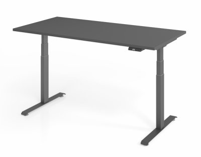 elektrisch höhenverstellbarer Schreibtisch 160x80 cm Baselite Grafit Grafit