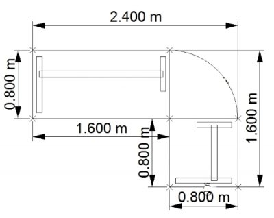 Schreibtischkombination GS5 Stellflaeche